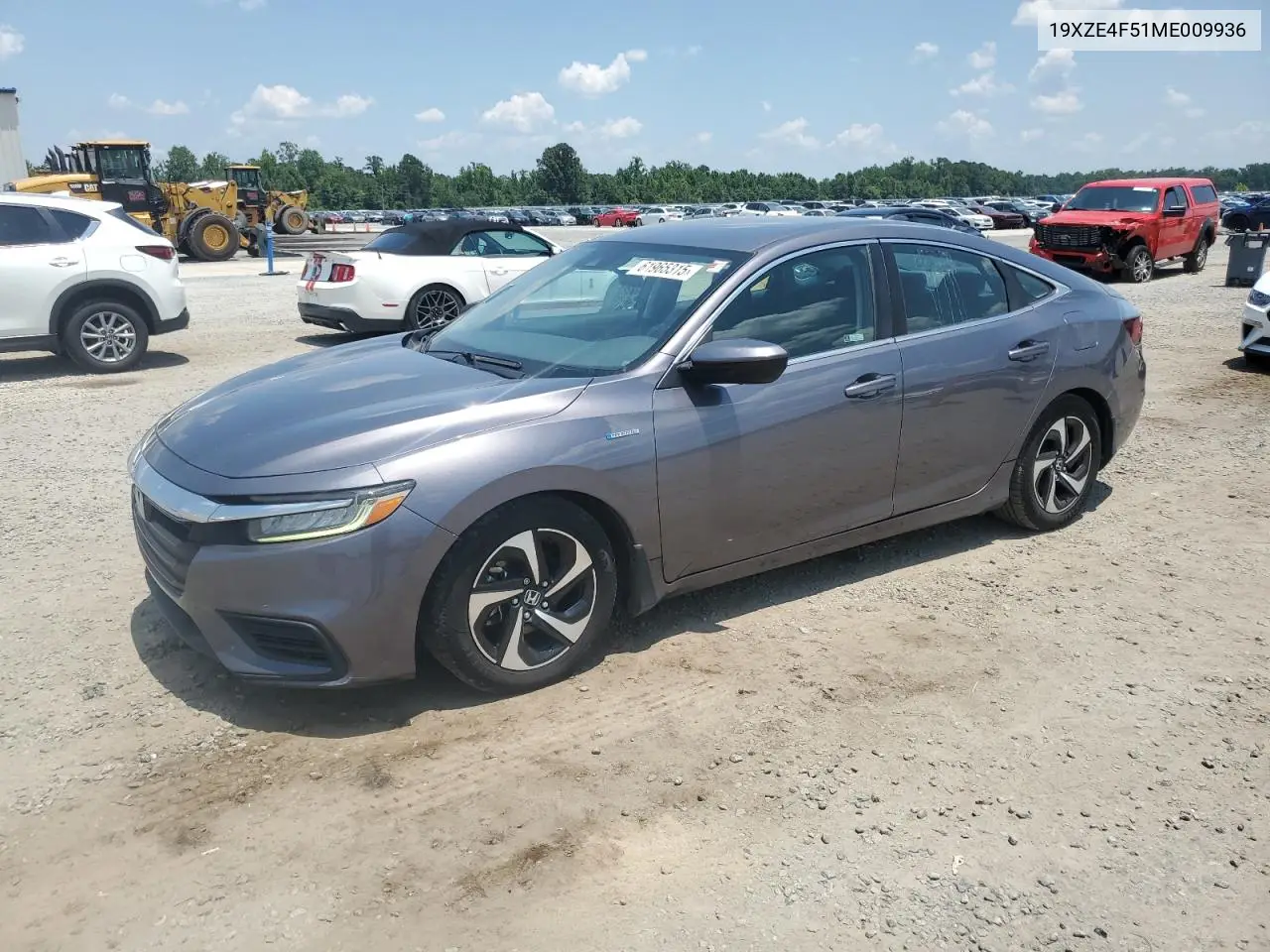 2021 Honda Insight Ex VIN: 19XZE4F51ME009936 Lot: 61965315