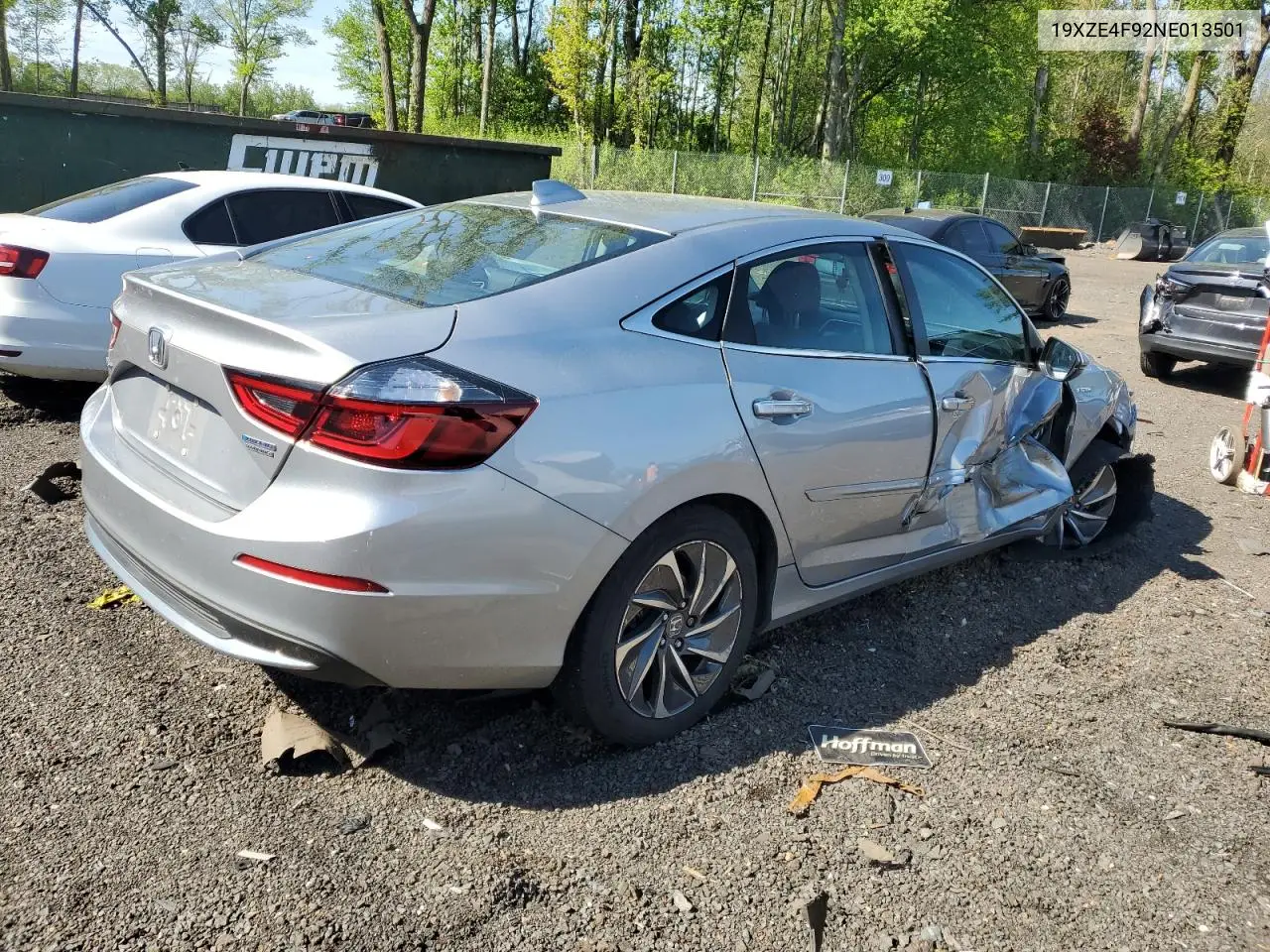 2022 Honda Insight Touring VIN: 19XZE4F92NE013501 Lot: 56041415