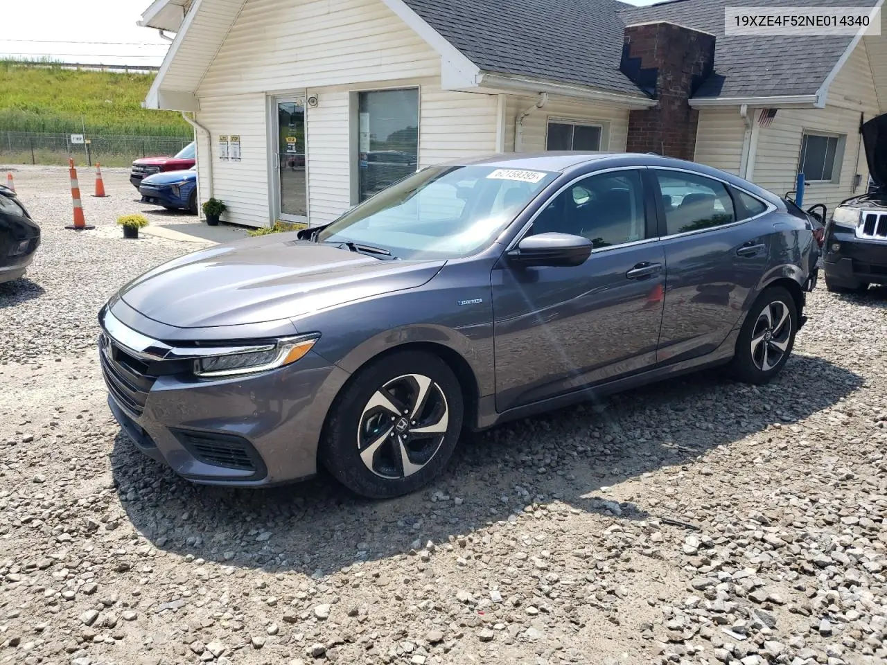2022 Honda Insight Ex VIN: 19XZE4F52NE014340 Lot: 62159395