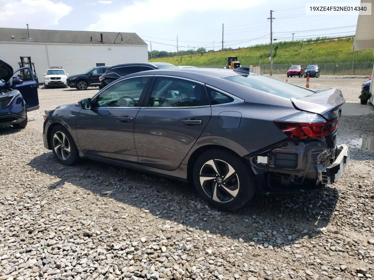 2022 Honda Insight Ex VIN: 19XZE4F52NE014340 Lot: 62159395