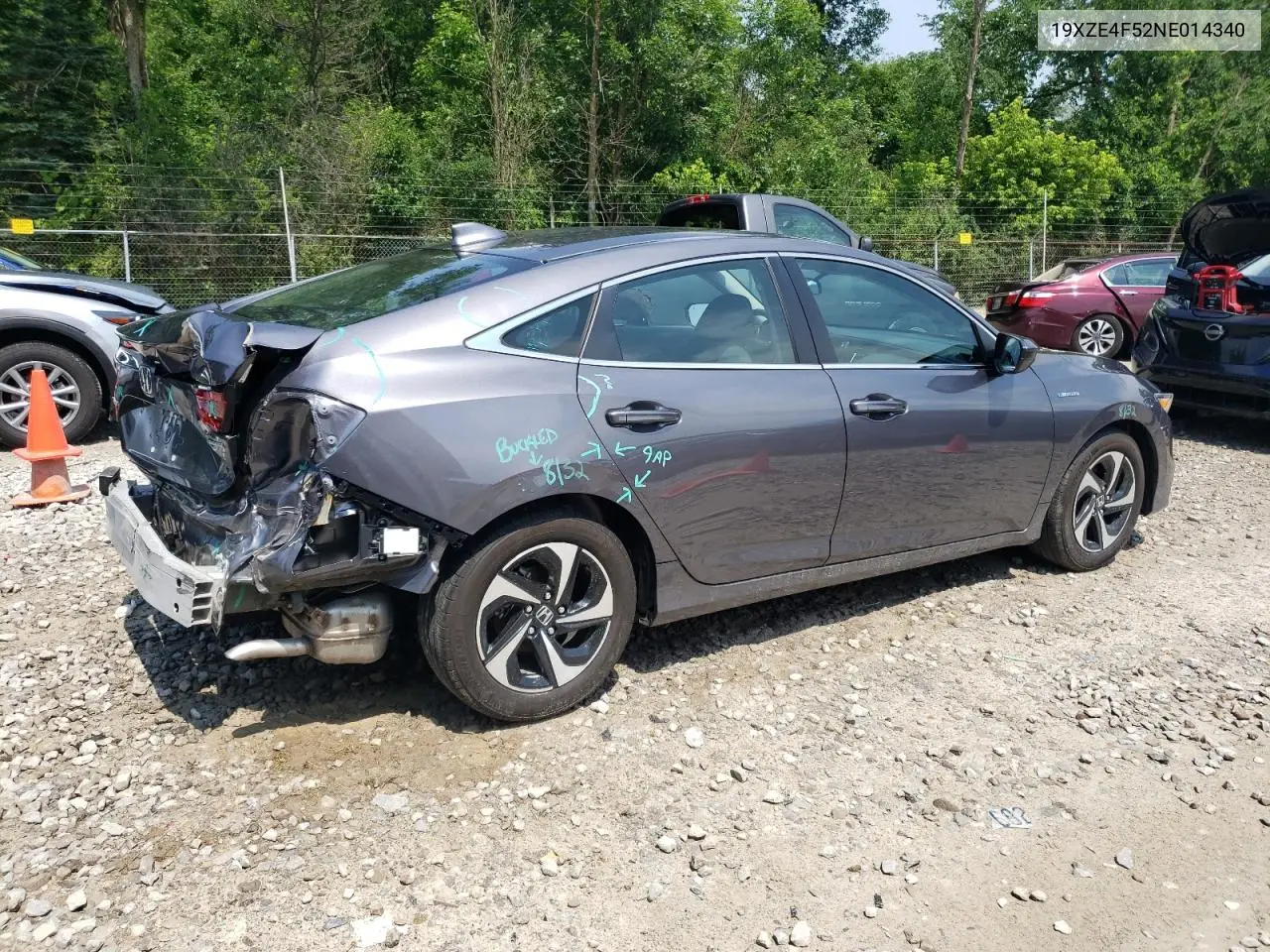 2022 Honda Insight Ex VIN: 19XZE4F52NE014340 Lot: 62159395