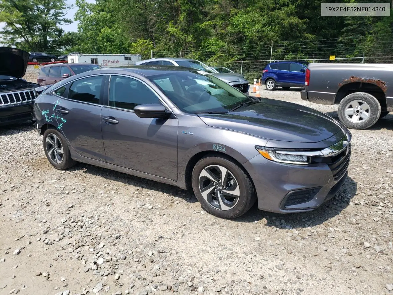 2022 Honda Insight Ex VIN: 19XZE4F52NE014340 Lot: 62159395