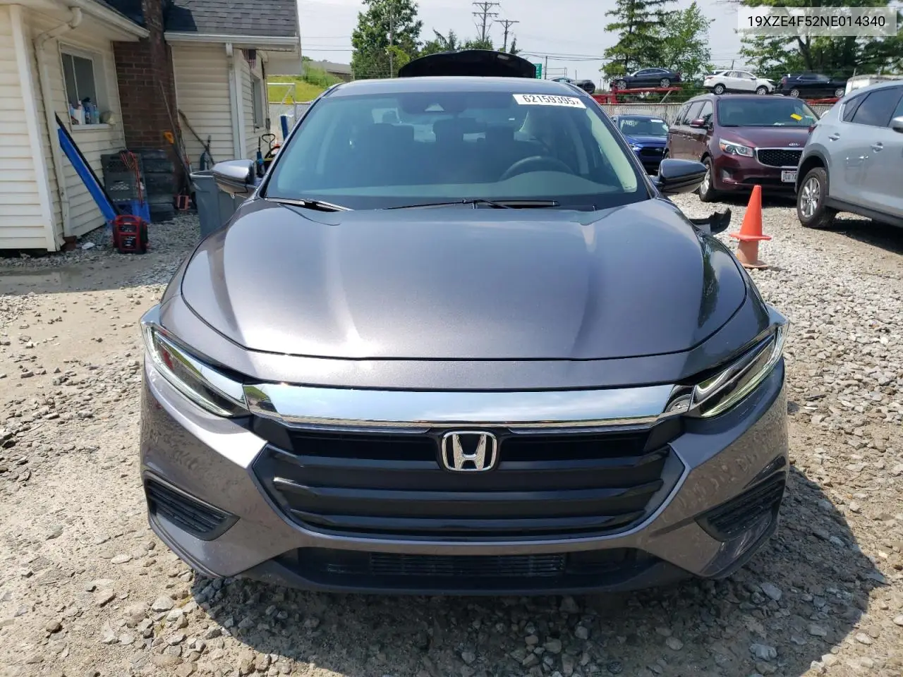 2022 Honda Insight Ex VIN: 19XZE4F52NE014340 Lot: 62159395