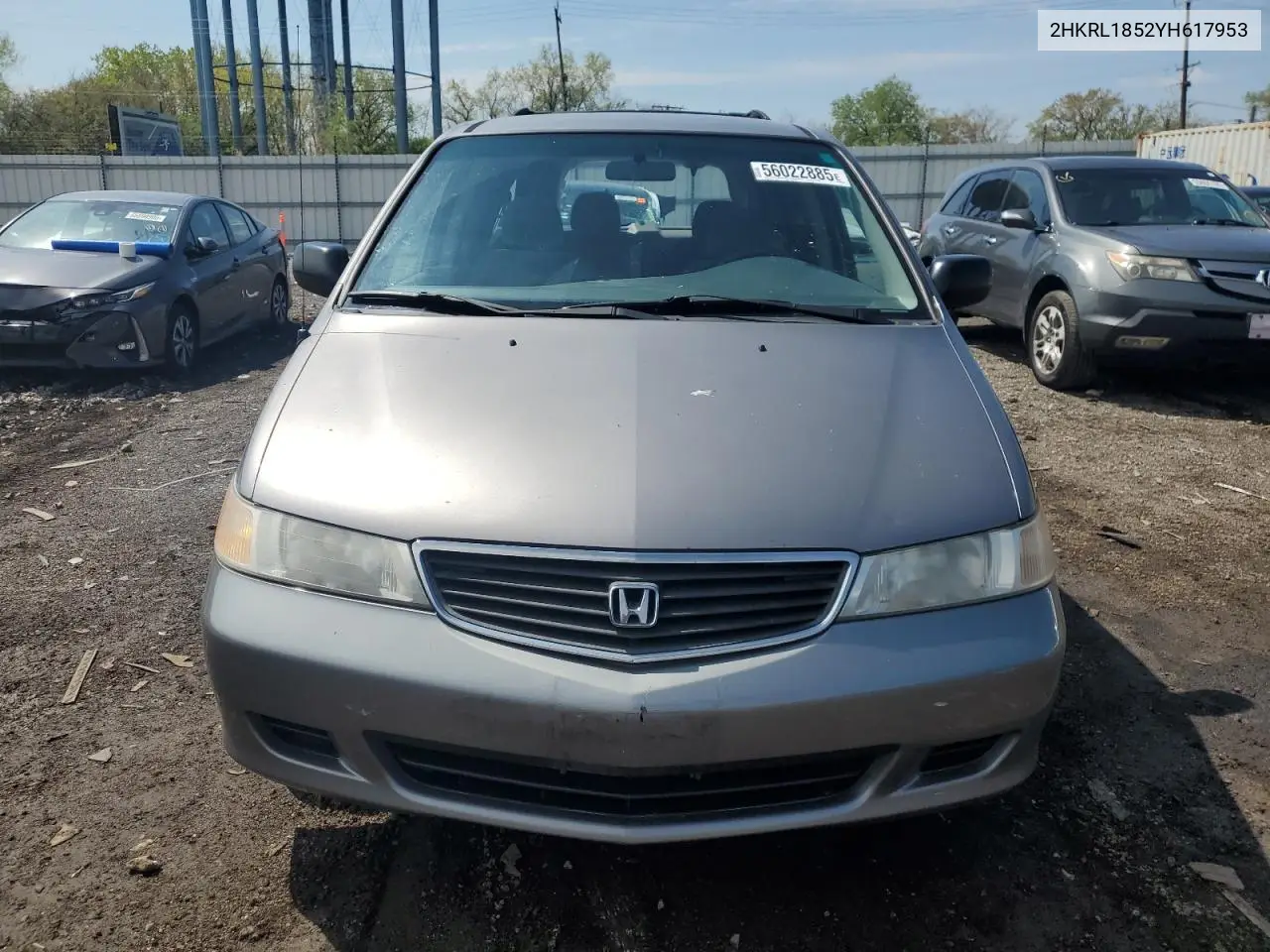 2000 Honda Odyssey Lx VIN: 2HKRL1852YH617953 Lot: 56022885
