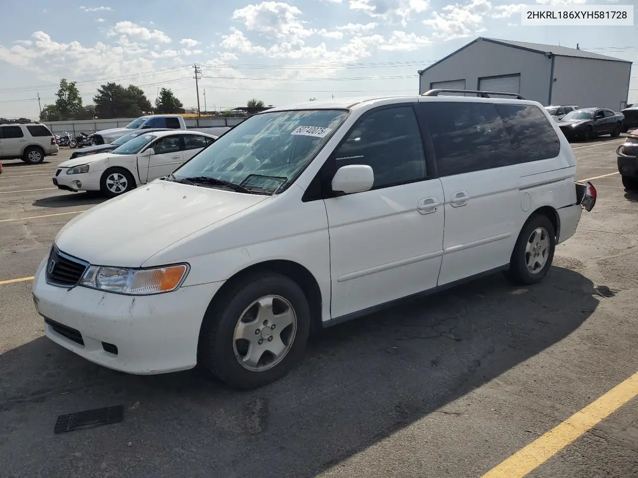 2000 Honda Odyssey Ex VIN: 2HKRL186XYH581728 Lot: 60740075