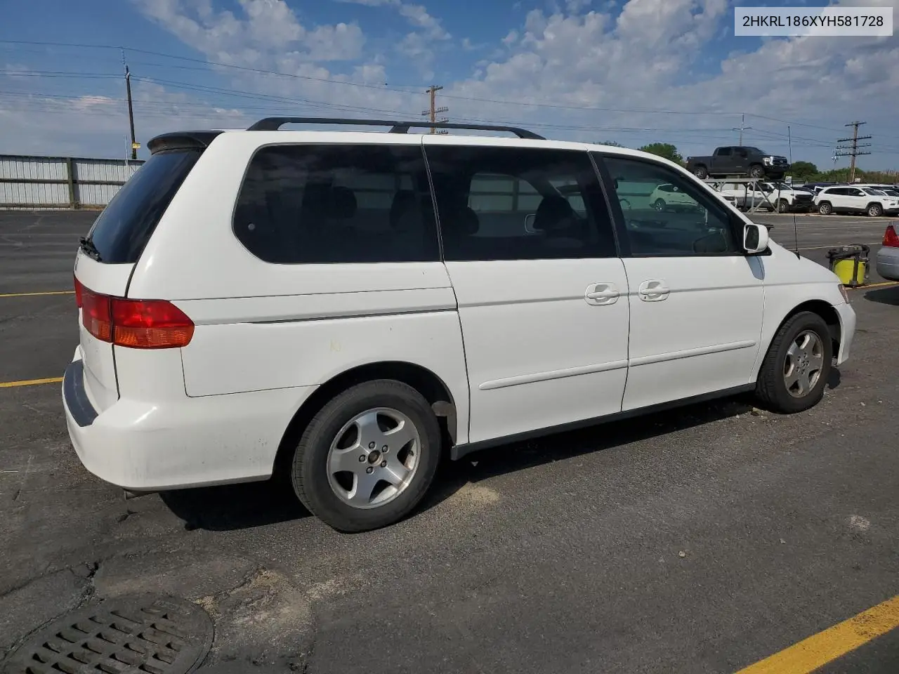 2000 Honda Odyssey Ex VIN: 2HKRL186XYH581728 Lot: 60740075