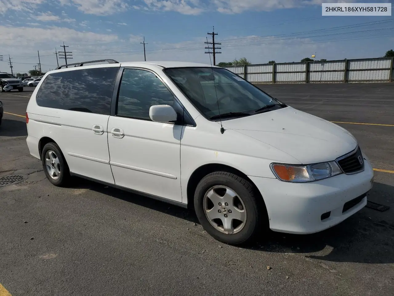 2000 Honda Odyssey Ex VIN: 2HKRL186XYH581728 Lot: 60740075