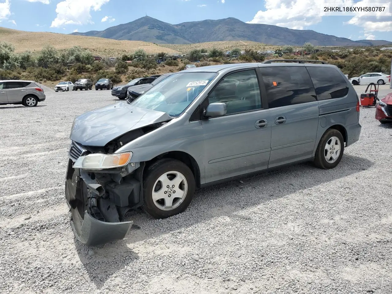 2000 Honda Odyssey Ex VIN: 2HKRL186XYH580787 Lot: 63162975