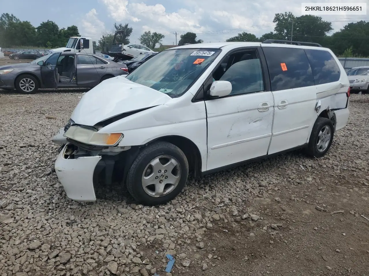2001 Honda Odyssey Ex VIN: 2HKRL18621H596651 Lot: 59576475