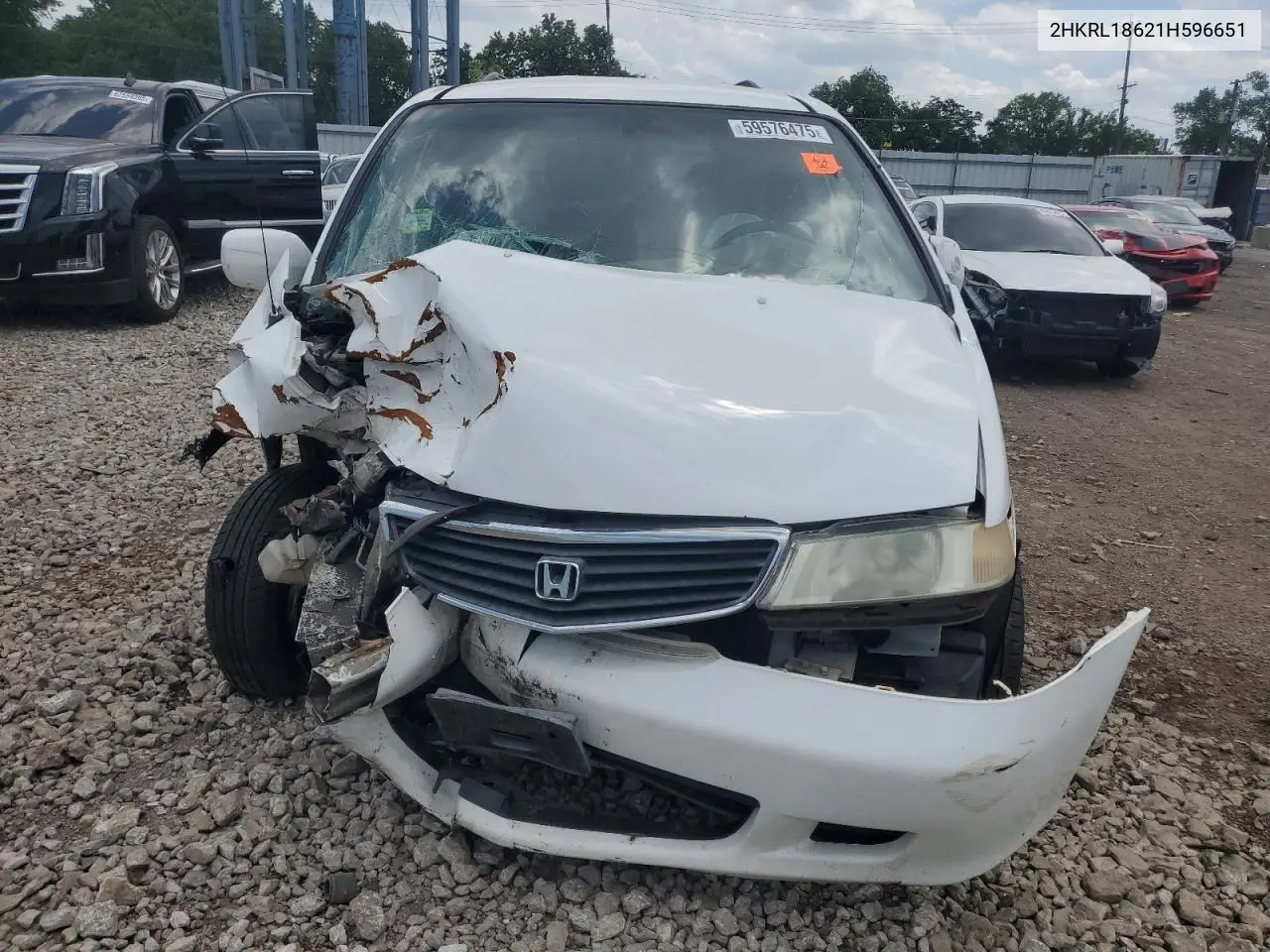 2001 Honda Odyssey Ex VIN: 2HKRL18621H596651 Lot: 59576475