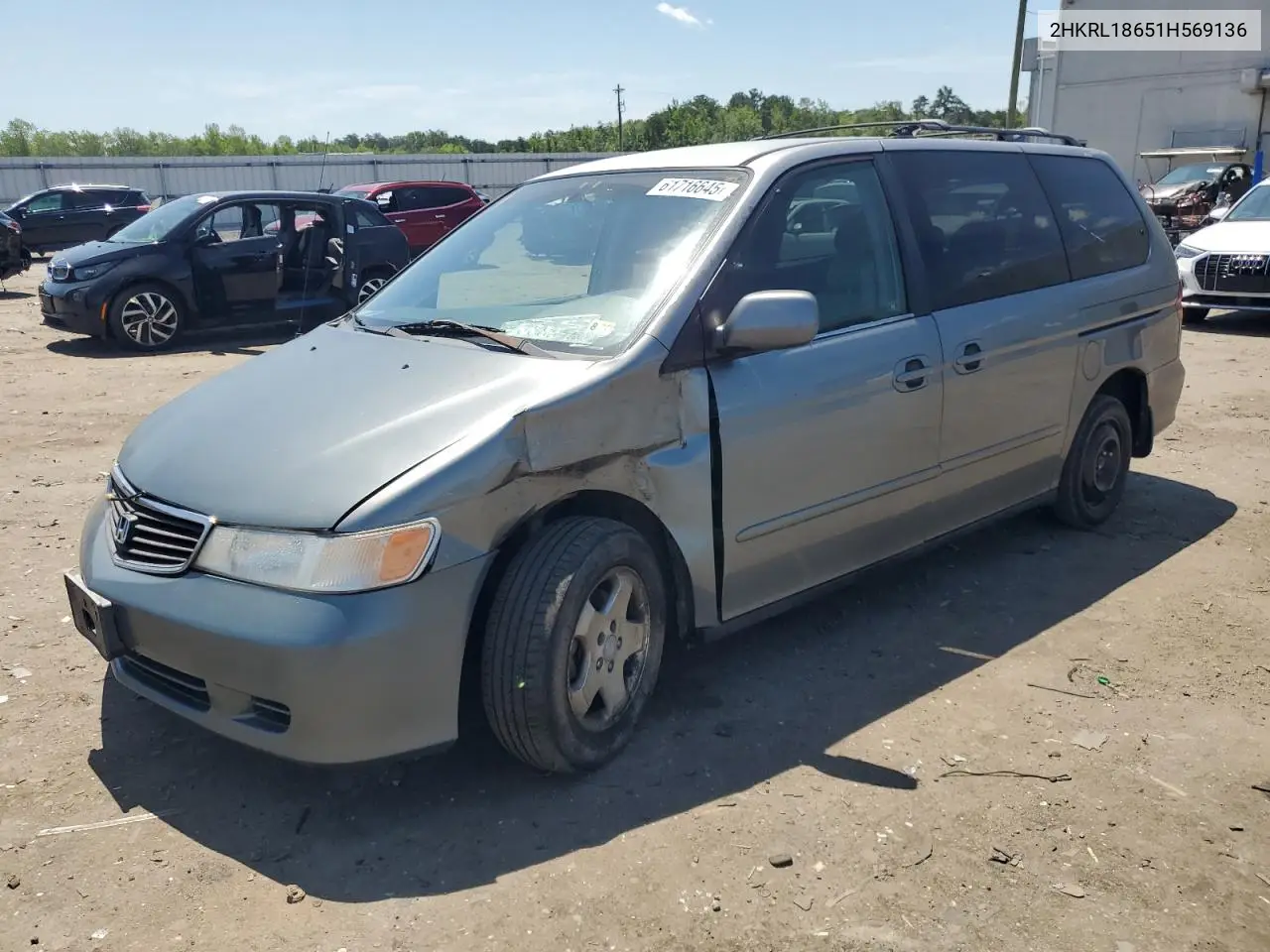 2001 Honda Odyssey Ex VIN: 2HKRL18651H569136 Lot: 61716645