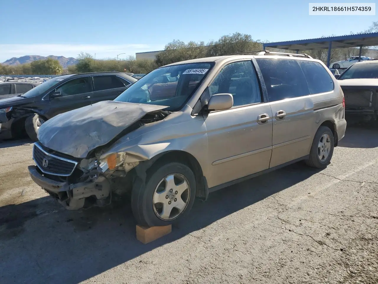 2001 Honda Odyssey Ex VIN: 2HKRL18661H574359 Lot: 88146495