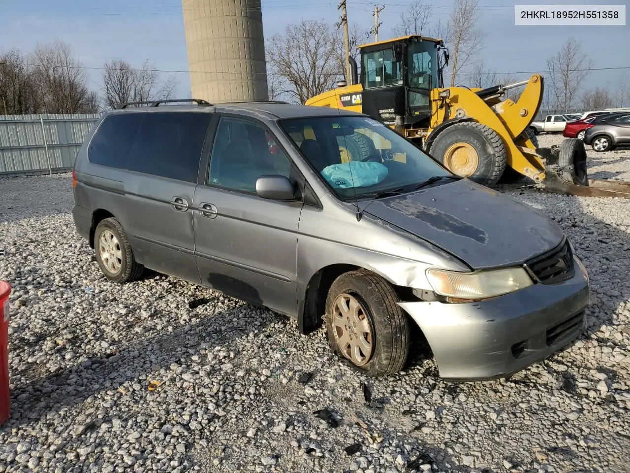 2002 Honda Odyssey Exl VIN: 2HKRL18952H551358 Lot: 55719875