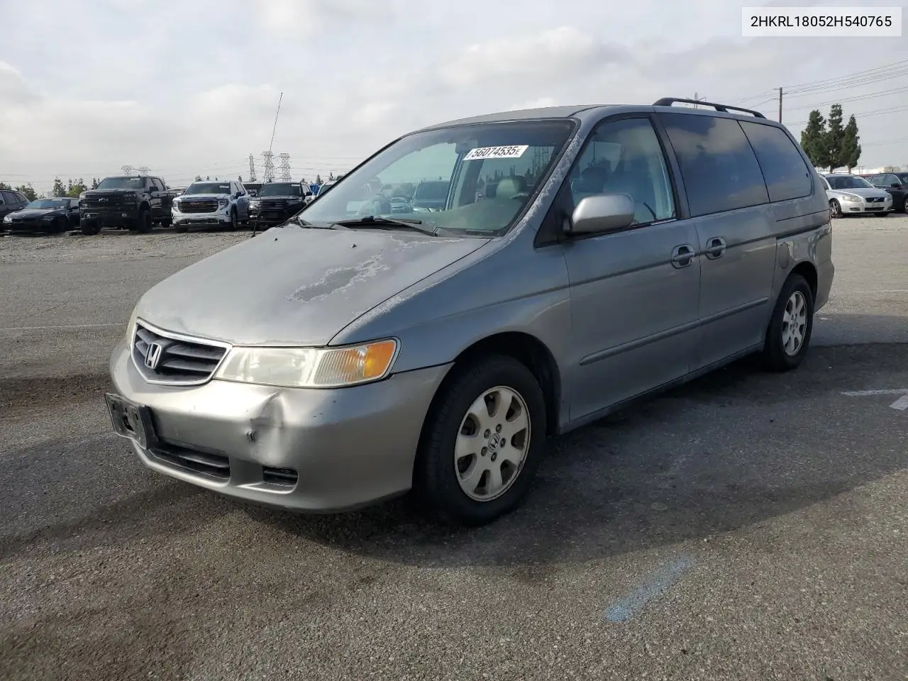 2002 Honda Odyssey Exl VIN: 2HKRL18052H540765 Lot: 56074535