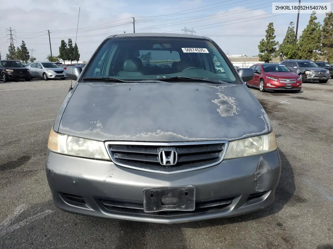 2002 Honda Odyssey Exl VIN: 2HKRL18052H540765 Lot: 56074535