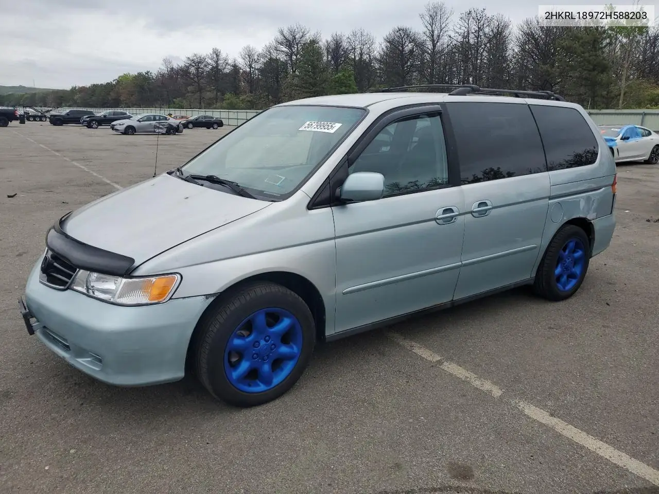 2002 Honda Odyssey Exl VIN: 2HKRL18972H588203 Lot: 56799955