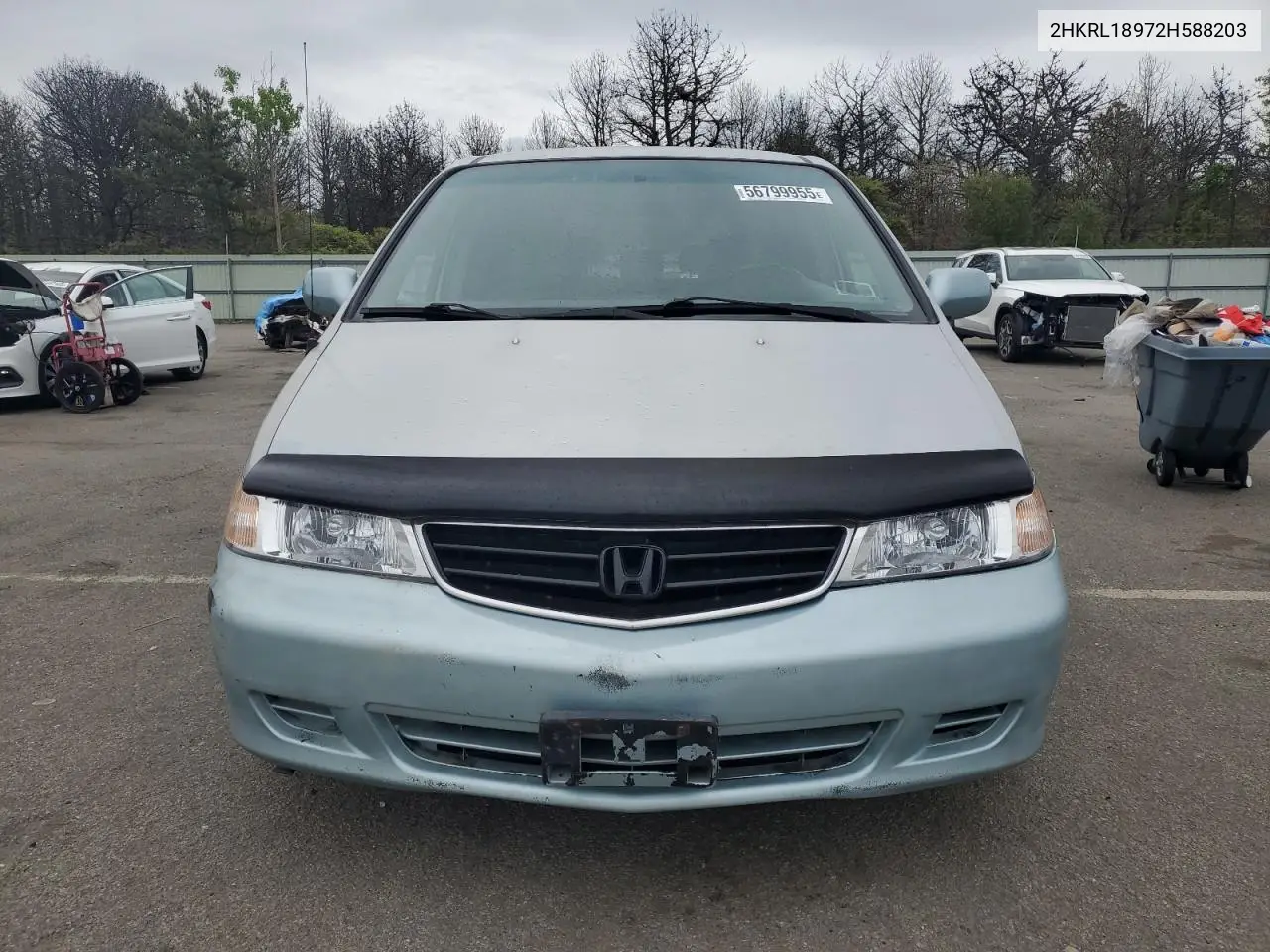 2002 Honda Odyssey Exl VIN: 2HKRL18972H588203 Lot: 56799955