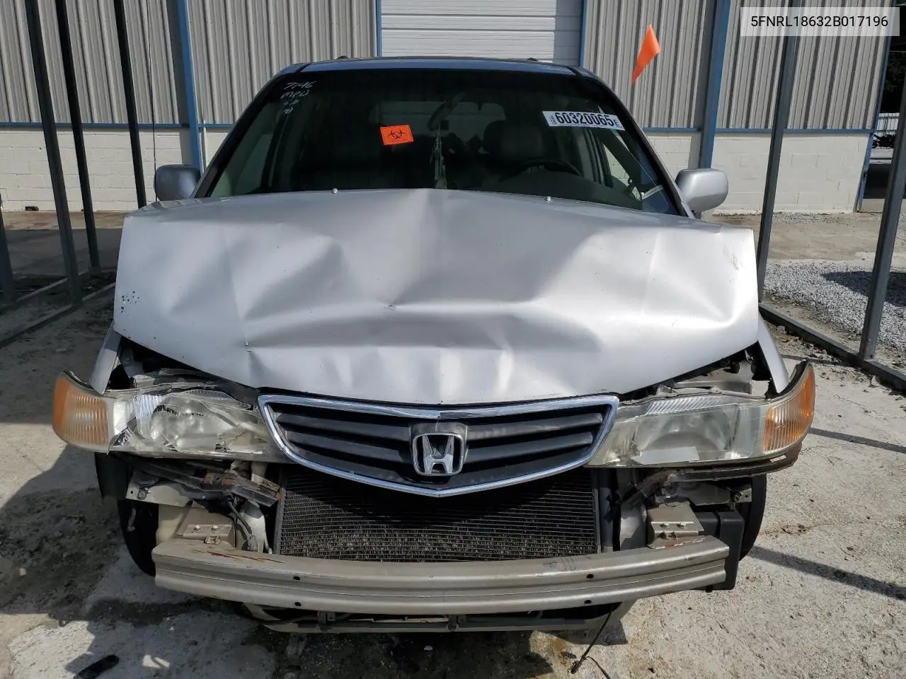 2002 Honda Odyssey Ex VIN: 5FNRL18632B017196 Lot: 60320065