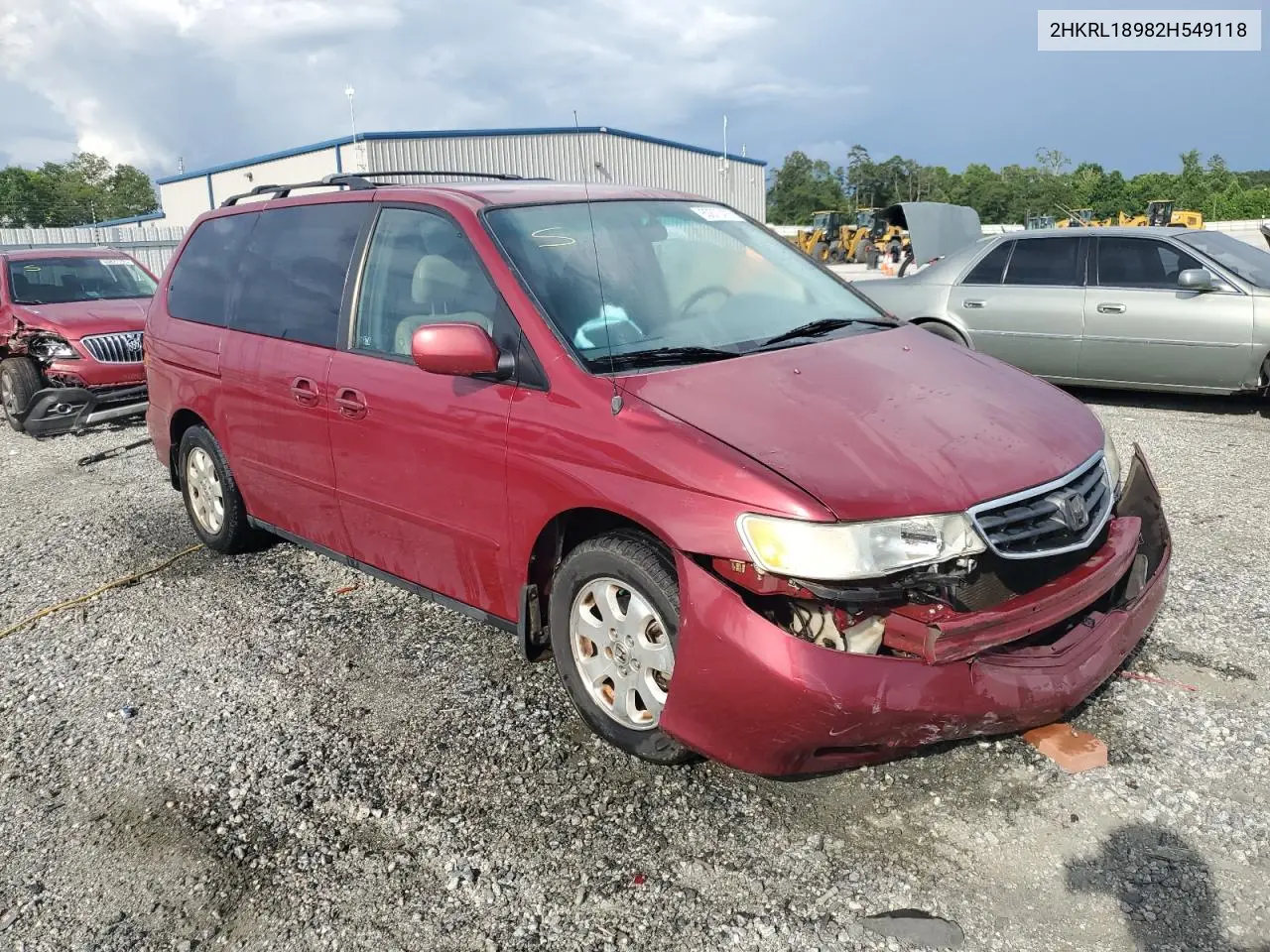 2002 Honda Odyssey Exl VIN: 2HKRL18982H549118 Lot: 60870435