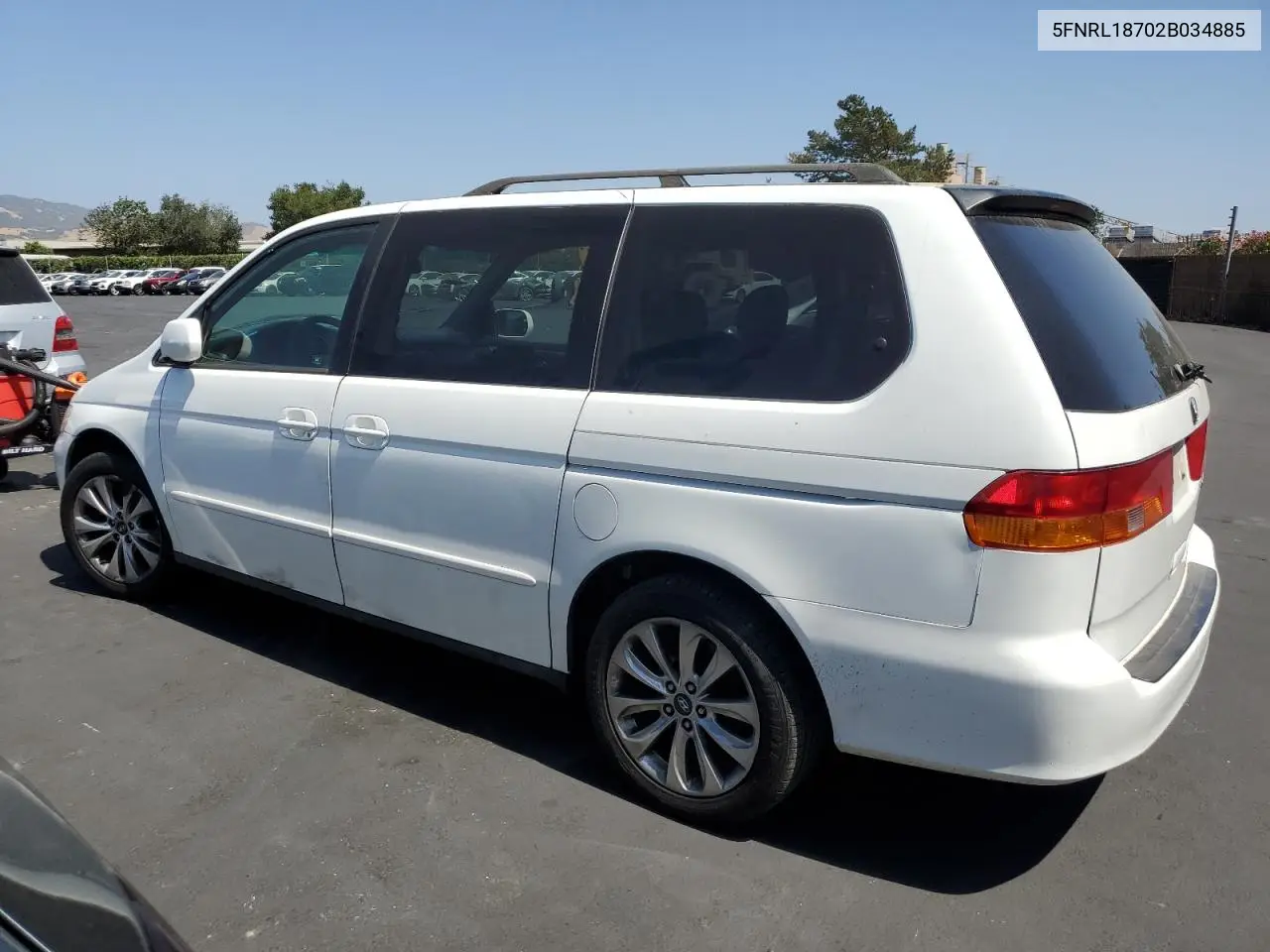 2002 Honda Odyssey Exl VIN: 5FNRL18702B034885 Lot: 61873755