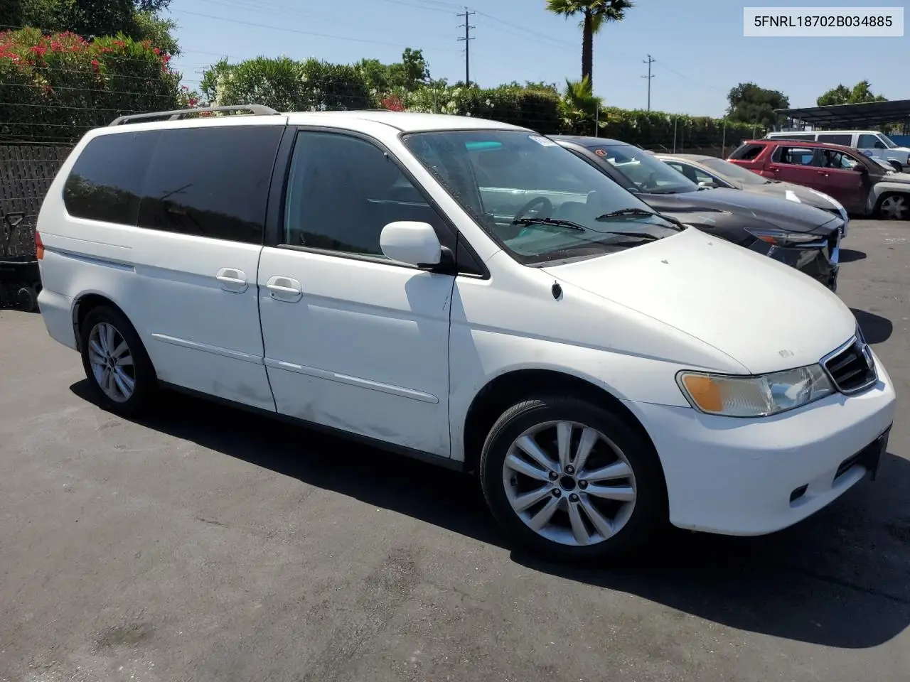 2002 Honda Odyssey Exl VIN: 5FNRL18702B034885 Lot: 61873755