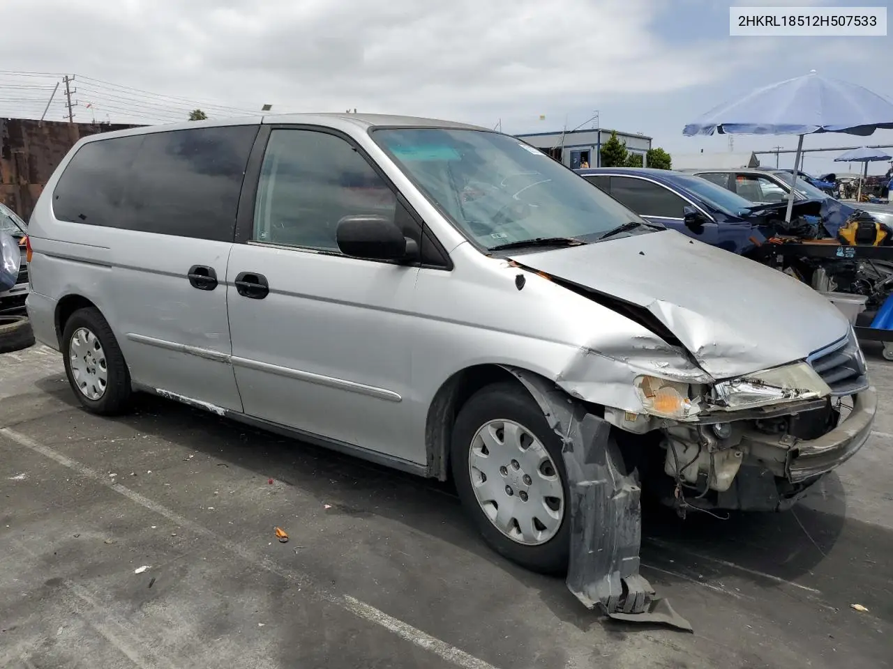 2002 Honda Odyssey Lx VIN: 2HKRL18512H507533 Lot: 62308185
