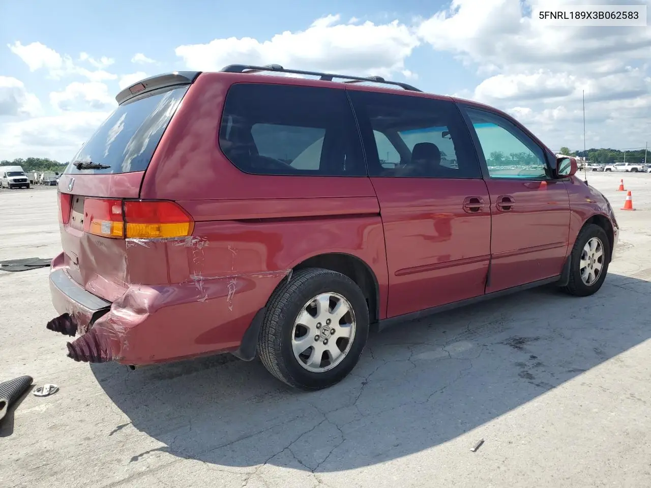 2003 Honda Odyssey Exl VIN: 5FNRL189X3B062583 Lot: 55416295