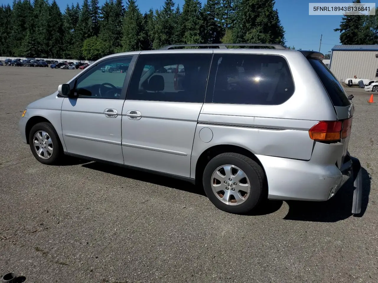 2003 Honda Odyssey Exl VIN: 5FNRL18943B136841 Lot: 63111185