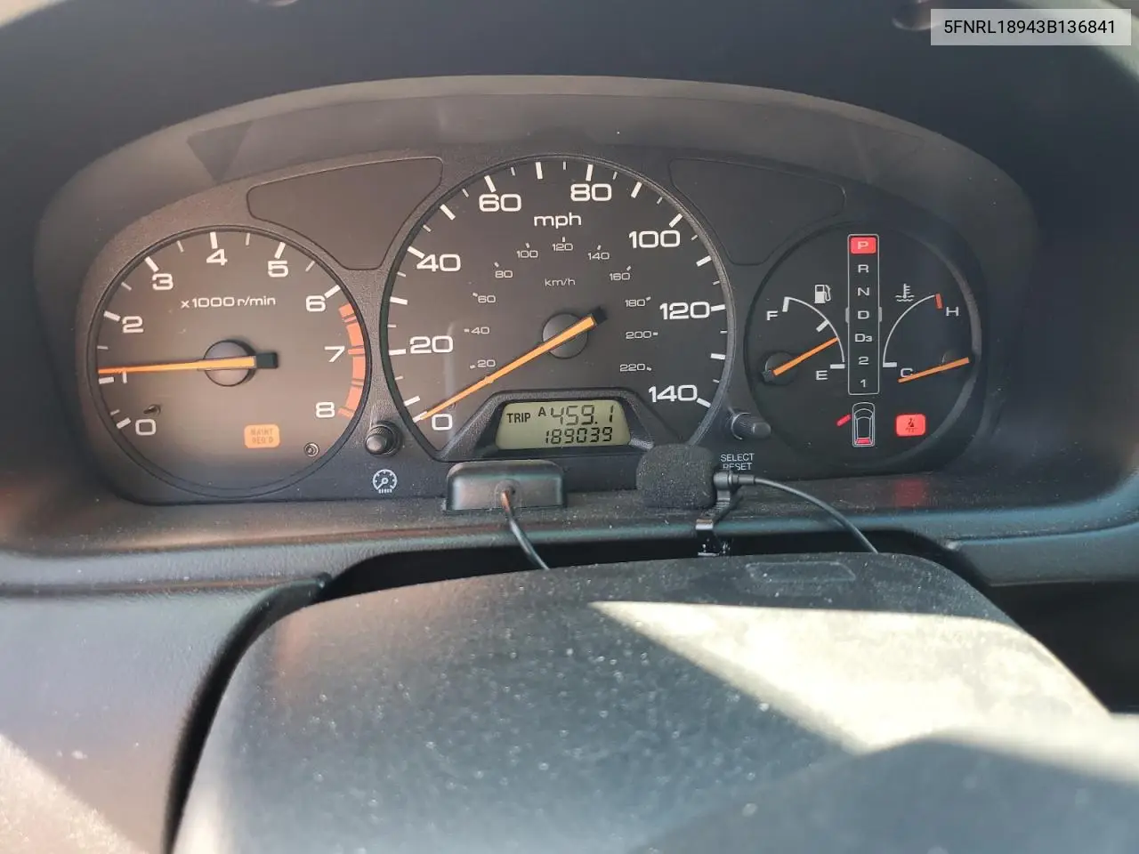 2003 Honda Odyssey Exl VIN: 5FNRL18943B136841 Lot: 63111185