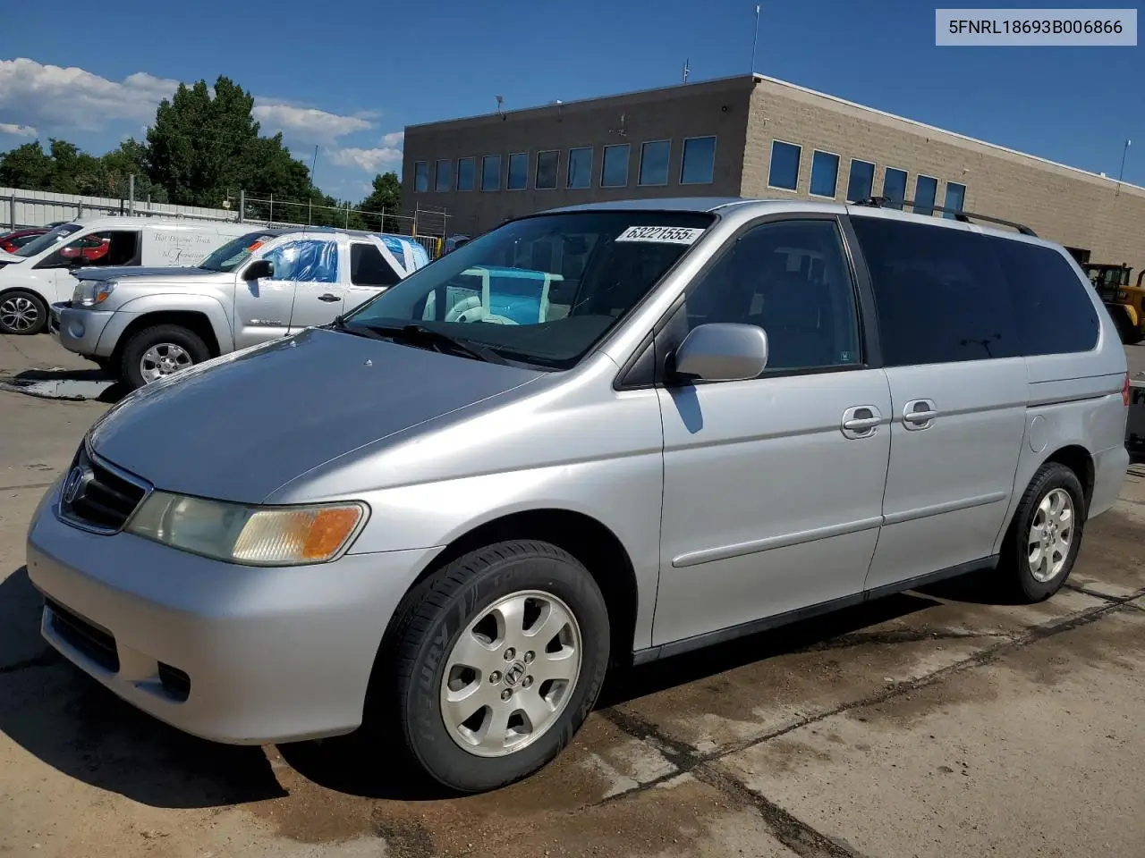 2003 Honda Odyssey Ex VIN: 5FNRL18693B006866 Lot: 63221555