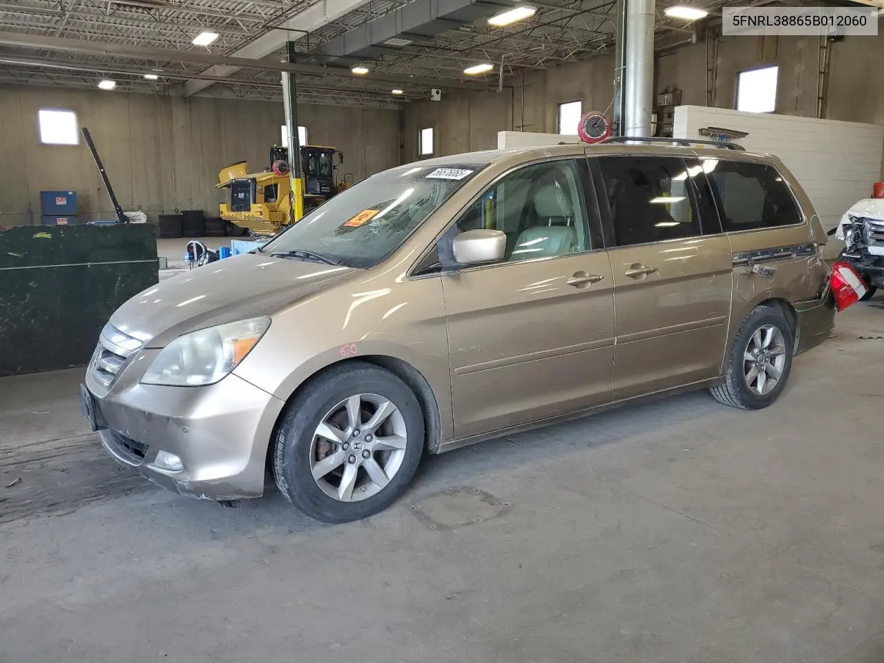 2005 Honda Odyssey Touring VIN: 5FNRL38865B012060 Lot: 56576065