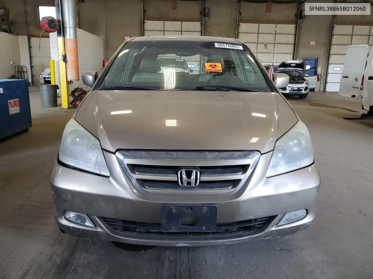 2005 Honda Odyssey Touring VIN: 5FNRL38865B012060 Lot: 56576065