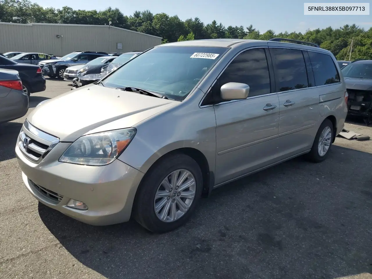 2005 Honda Odyssey Touring VIN: 5FNRL388X5B097713 Lot: 60722985
