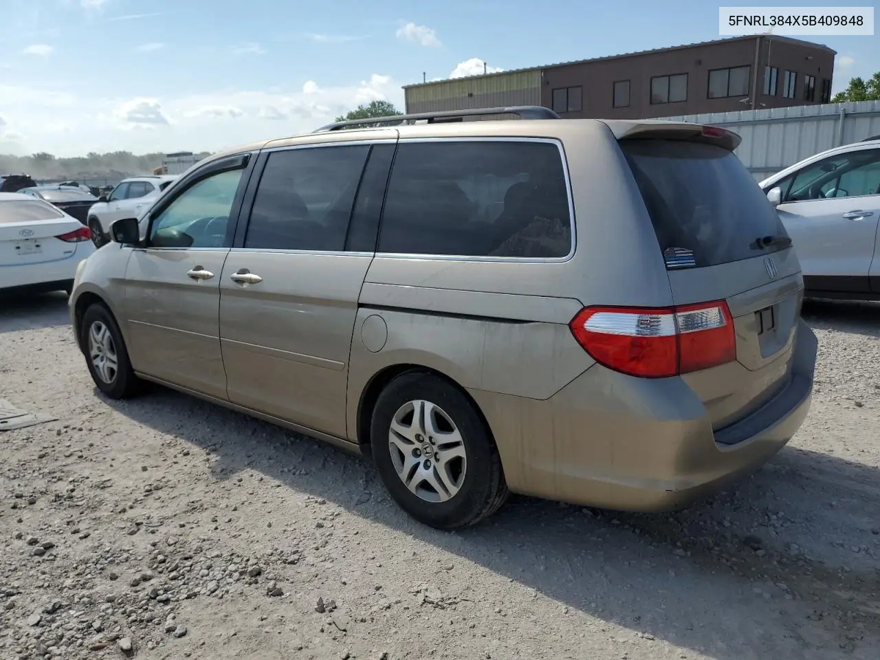 2005 Honda Odyssey Ex VIN: 5FNRL384X5B409848 Lot: 61591815