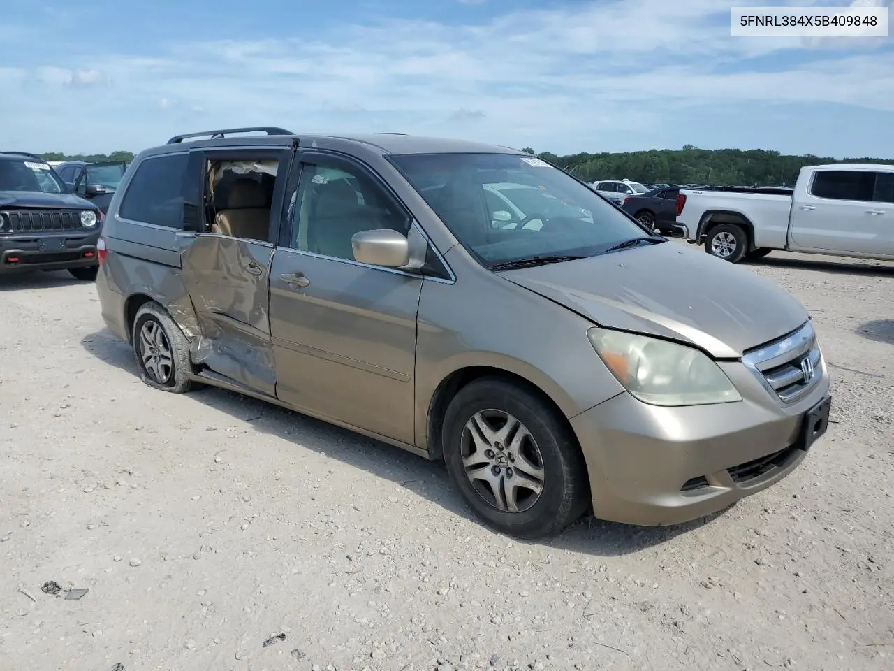 2005 Honda Odyssey Ex VIN: 5FNRL384X5B409848 Lot: 61591815