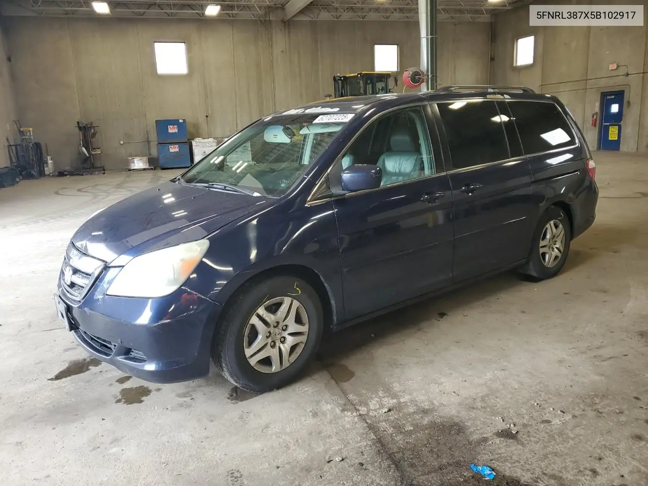 2005 Honda Odyssey Exl VIN: 5FNRL387X5B102917 Lot: 62707225