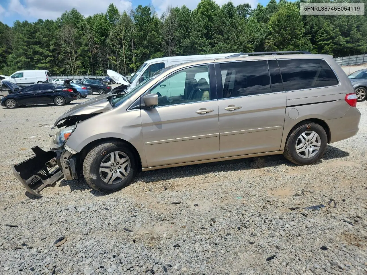 2005 Honda Odyssey Exl VIN: 5FNRL38745B054119 Lot: 62895305