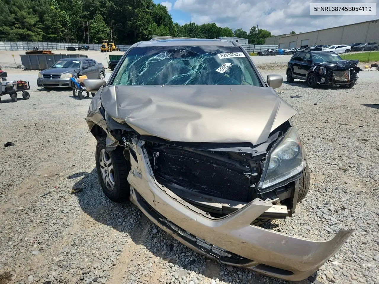 2005 Honda Odyssey Exl VIN: 5FNRL38745B054119 Lot: 62895305