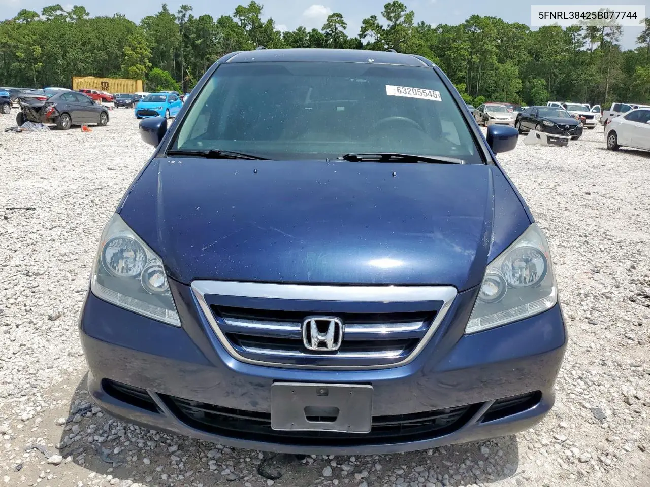 2005 Honda Odyssey Ex VIN: 5FNRL38425B077744 Lot: 63205545