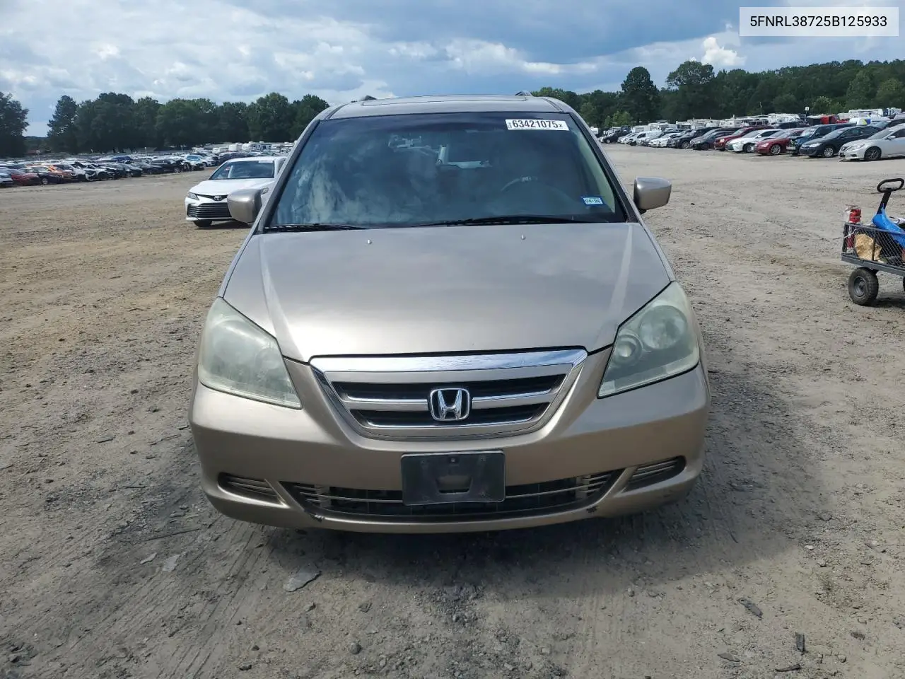 2005 Honda Odyssey Exl VIN: 5FNRL38725B125933 Lot: 63421075