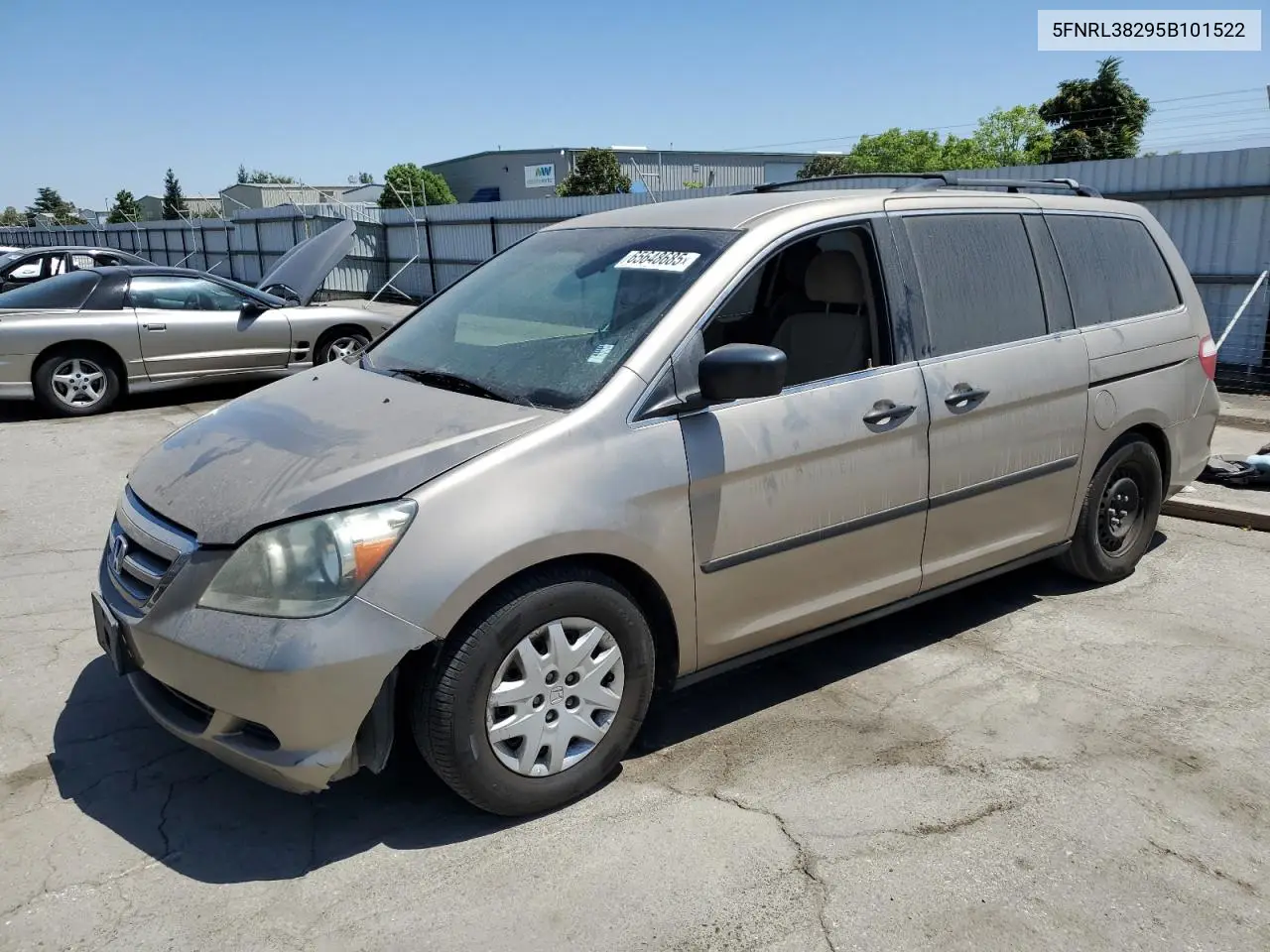 2005 Honda Odyssey Lx VIN: 5FNRL38295B101522 Lot: 65648685