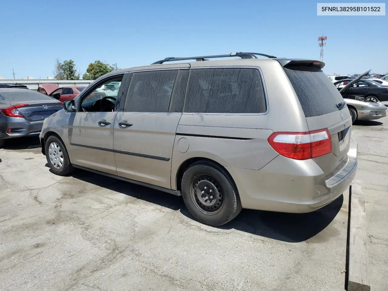 2005 Honda Odyssey Lx VIN: 5FNRL38295B101522 Lot: 65648685