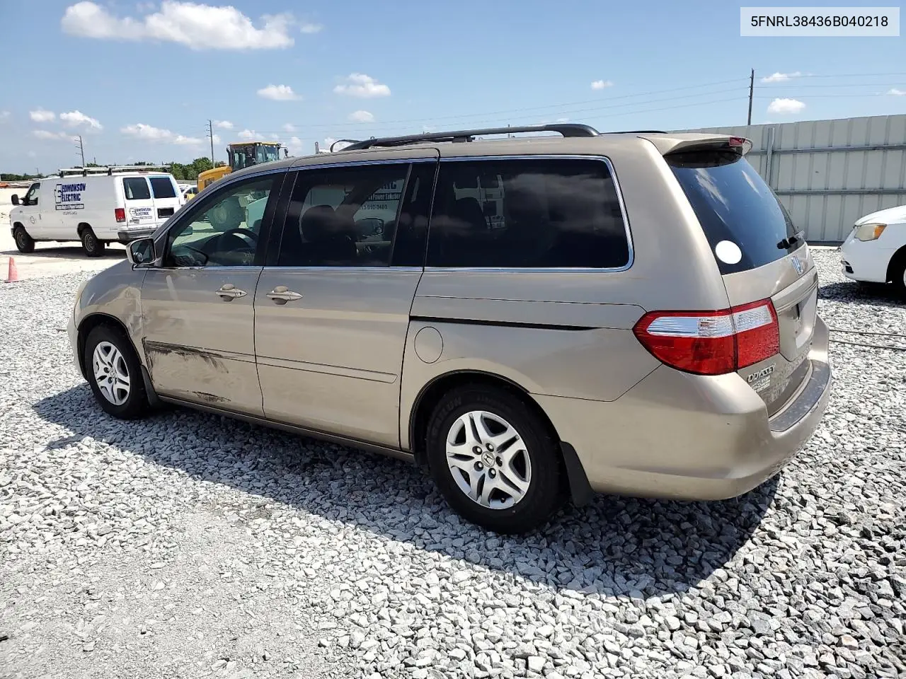 2006 Honda Odyssey Ex VIN: 5FNRL38436B040218 Lot: 51318545