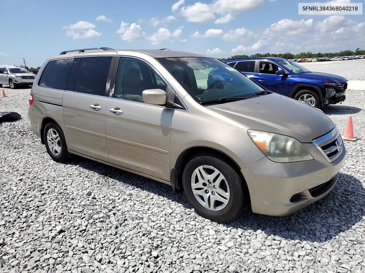 2006 Honda Odyssey Ex VIN: 5FNRL38436B040218 Lot: 51318545