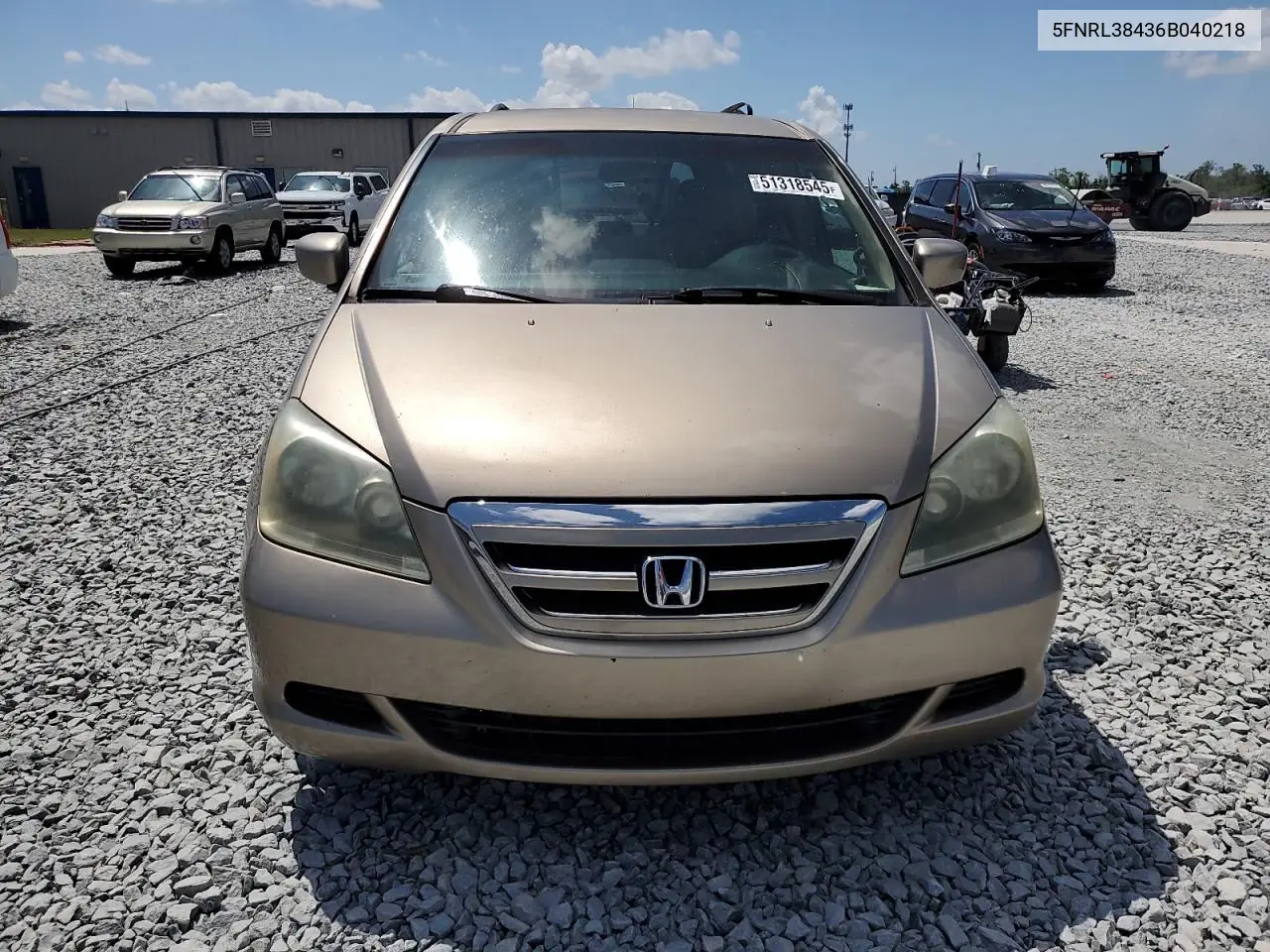 2006 Honda Odyssey Ex VIN: 5FNRL38436B040218 Lot: 51318545