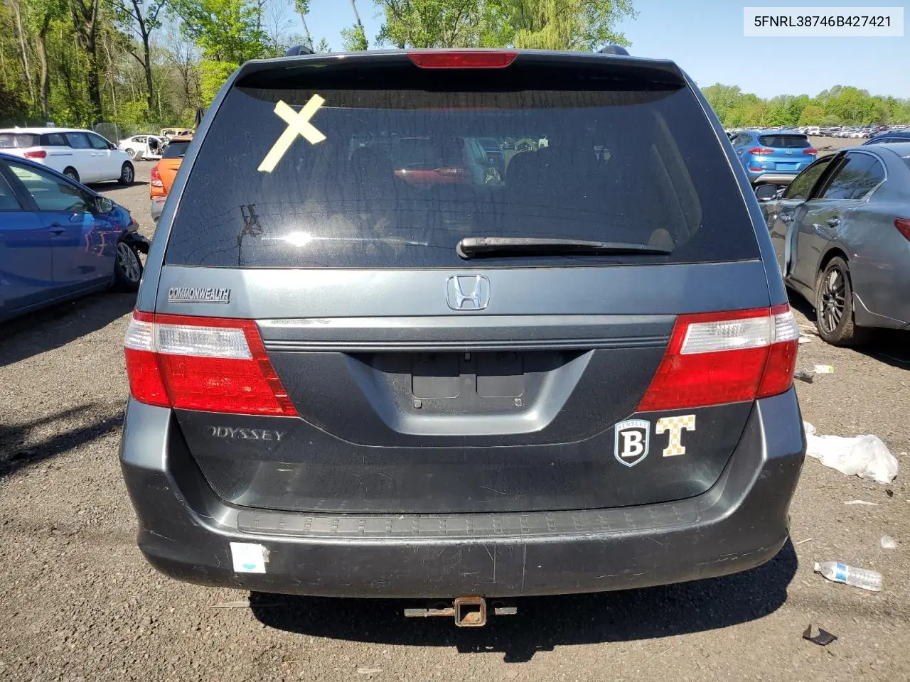 2006 Honda Odyssey Exl VIN: 5FNRL38746B427421 Lot: 53457445