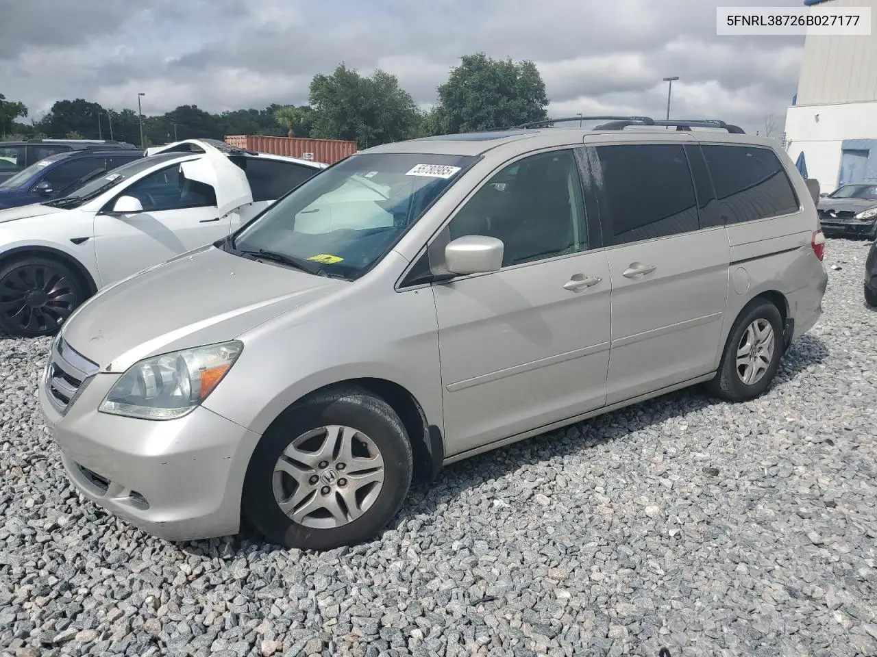 2006 Honda Odyssey Exl VIN: 5FNRL38726B027177 Lot: 55780985