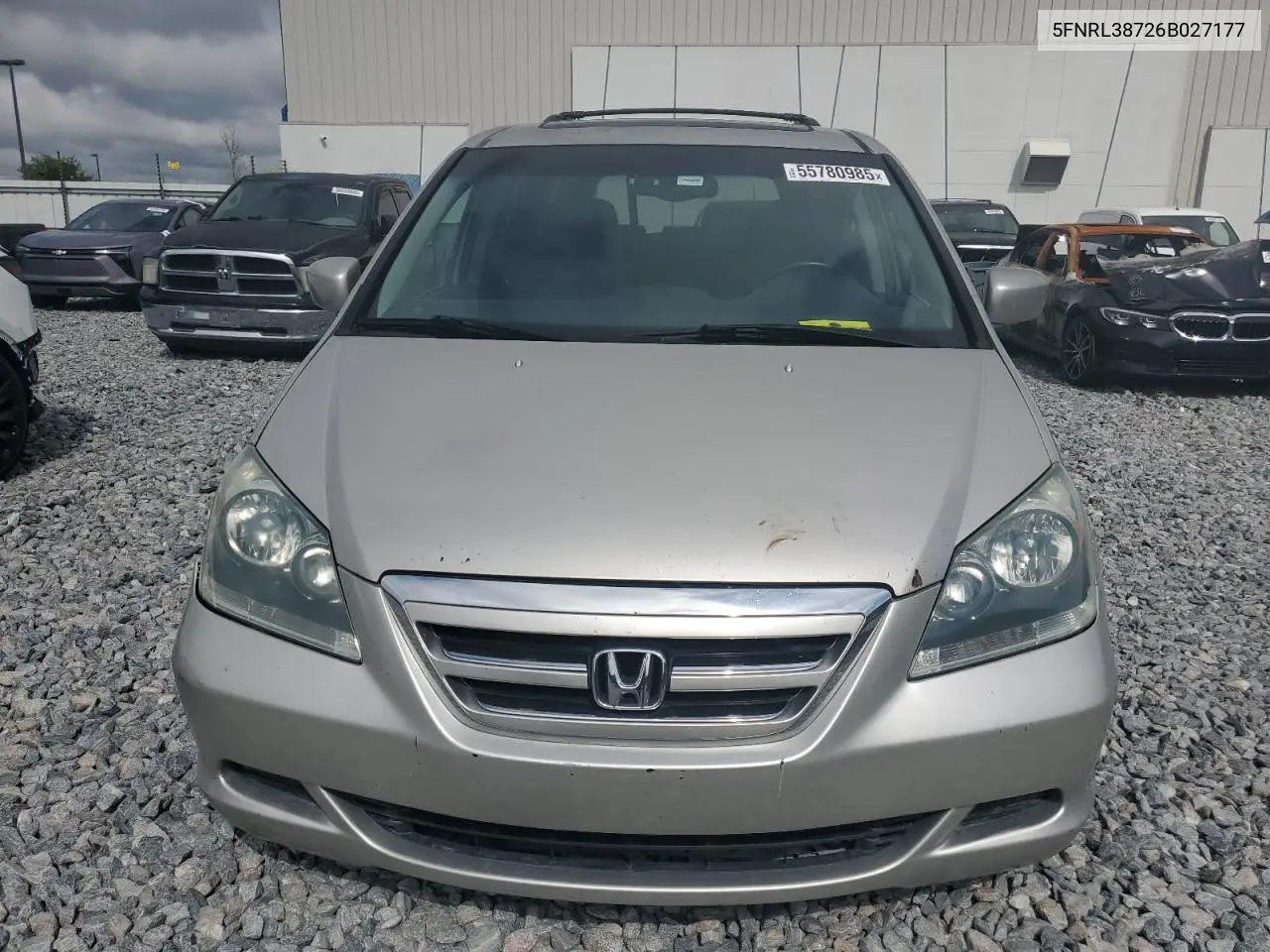 2006 Honda Odyssey Exl VIN: 5FNRL38726B027177 Lot: 55780985