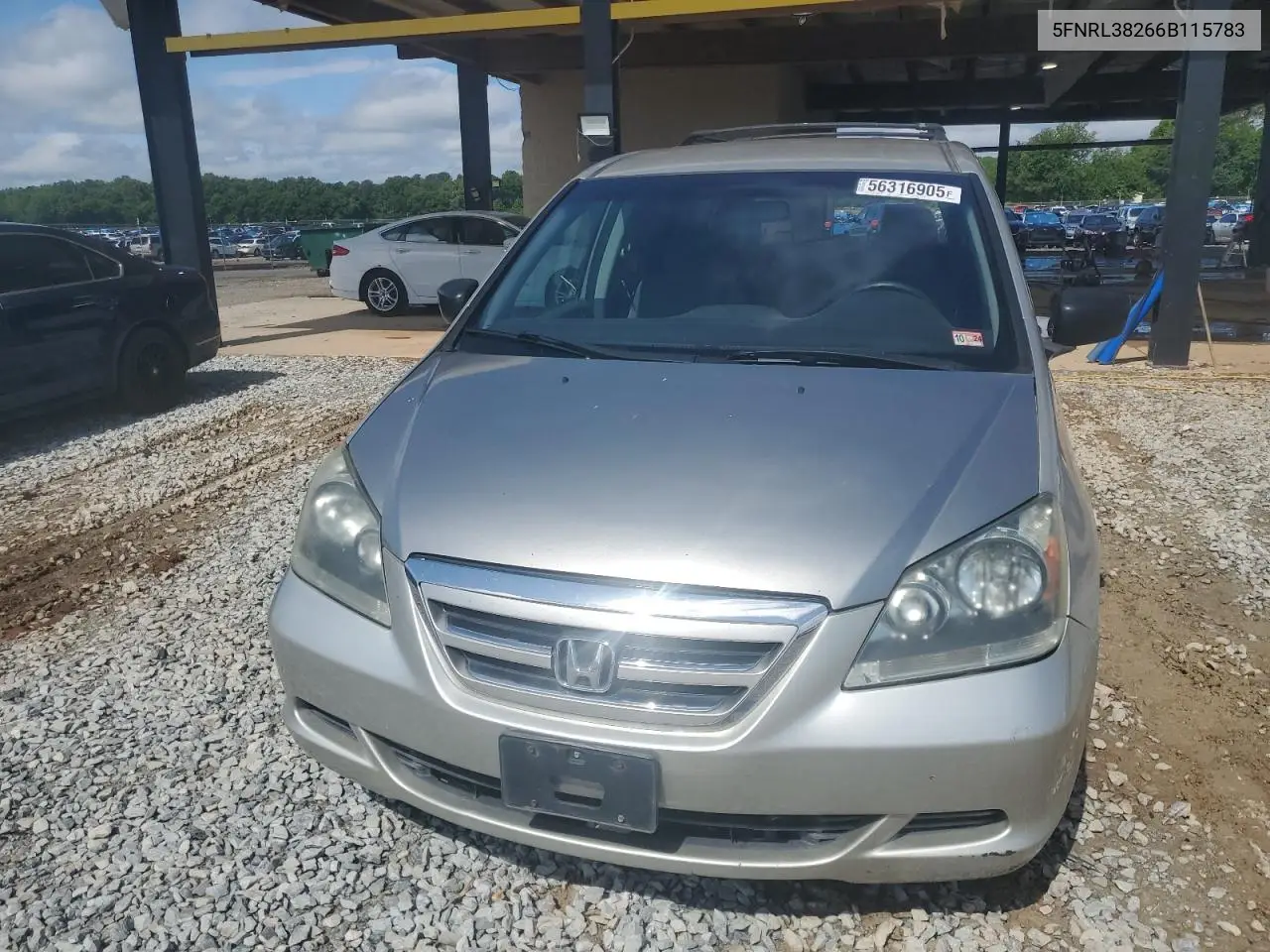 2006 Honda Odyssey Lx VIN: 5FNRL38266B115783 Lot: 56316905