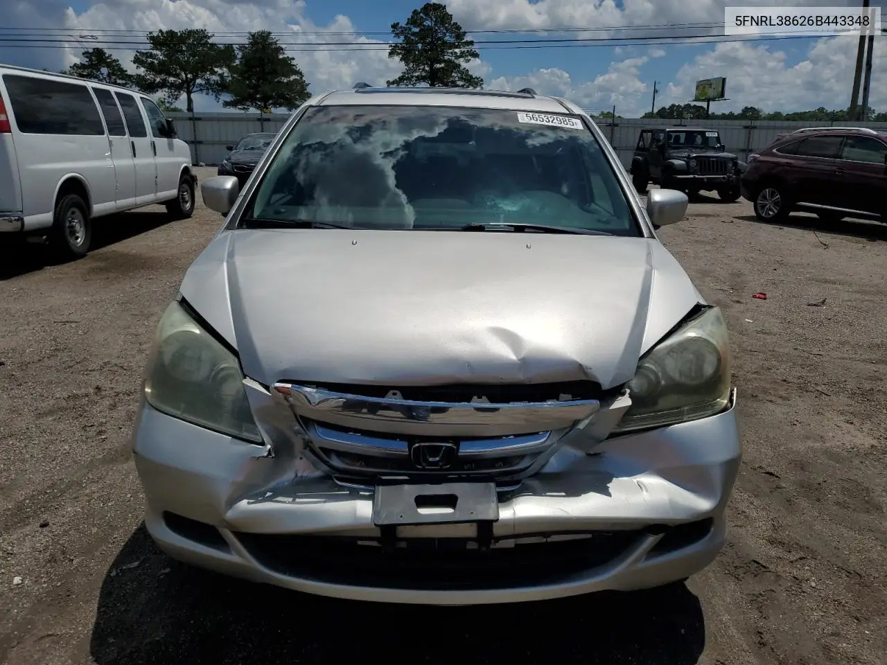 2006 Honda Odyssey Exl VIN: 5FNRL38626B443348 Lot: 56532985